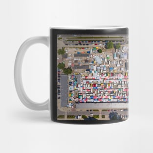 Local grocery market aerial view Mug